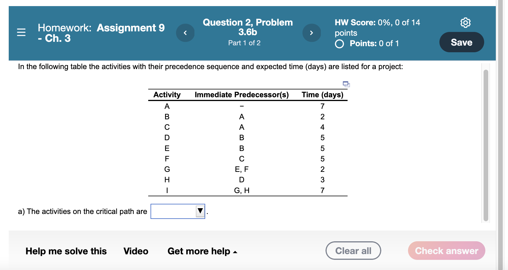 Homework: Assignment 9 - Ch. 3 Question 2,