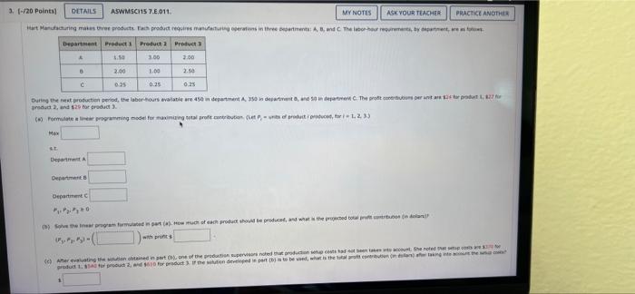 Hi! Please signify ALL answers legibly so I can