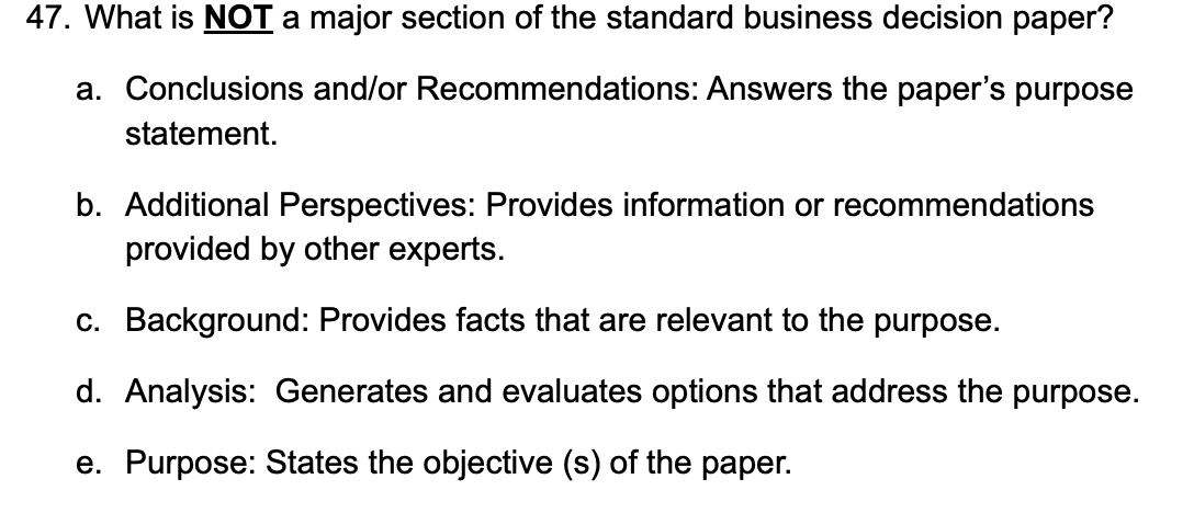 42. What is the PRIMARY reason the US want to