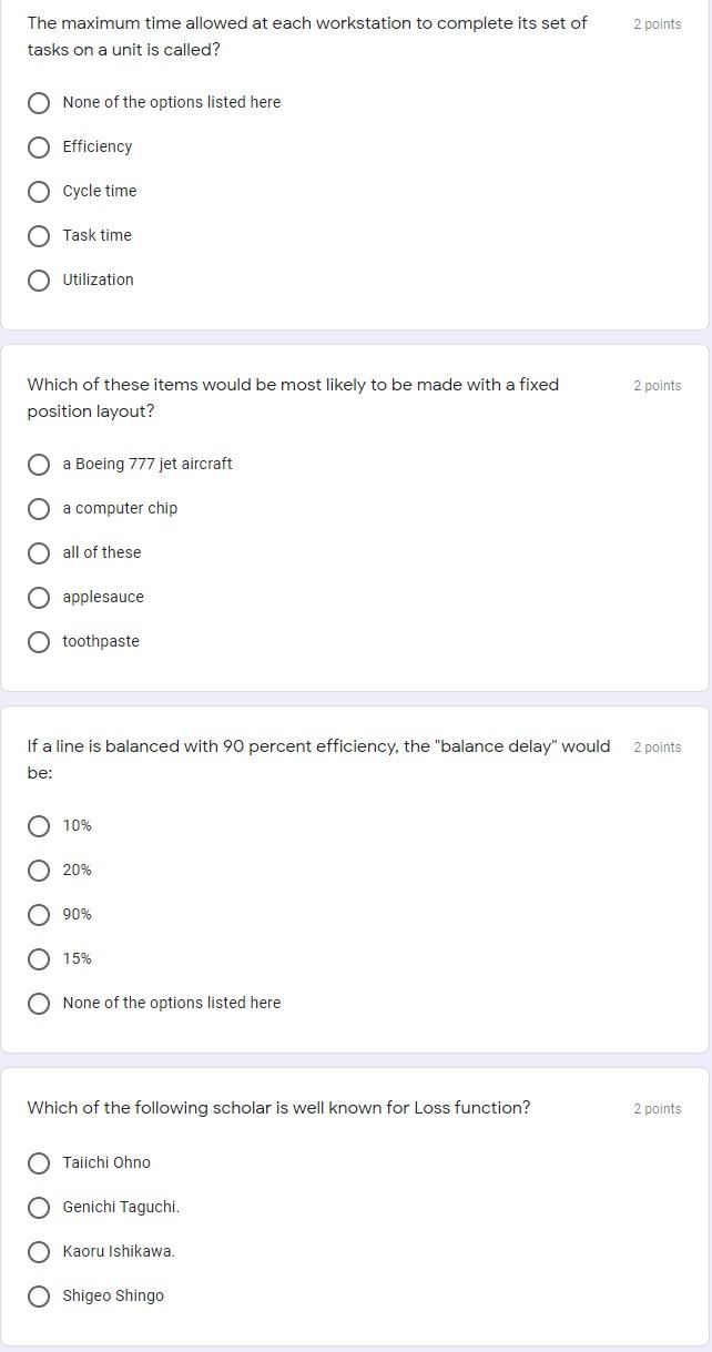 2 points The maximum time allowed at each