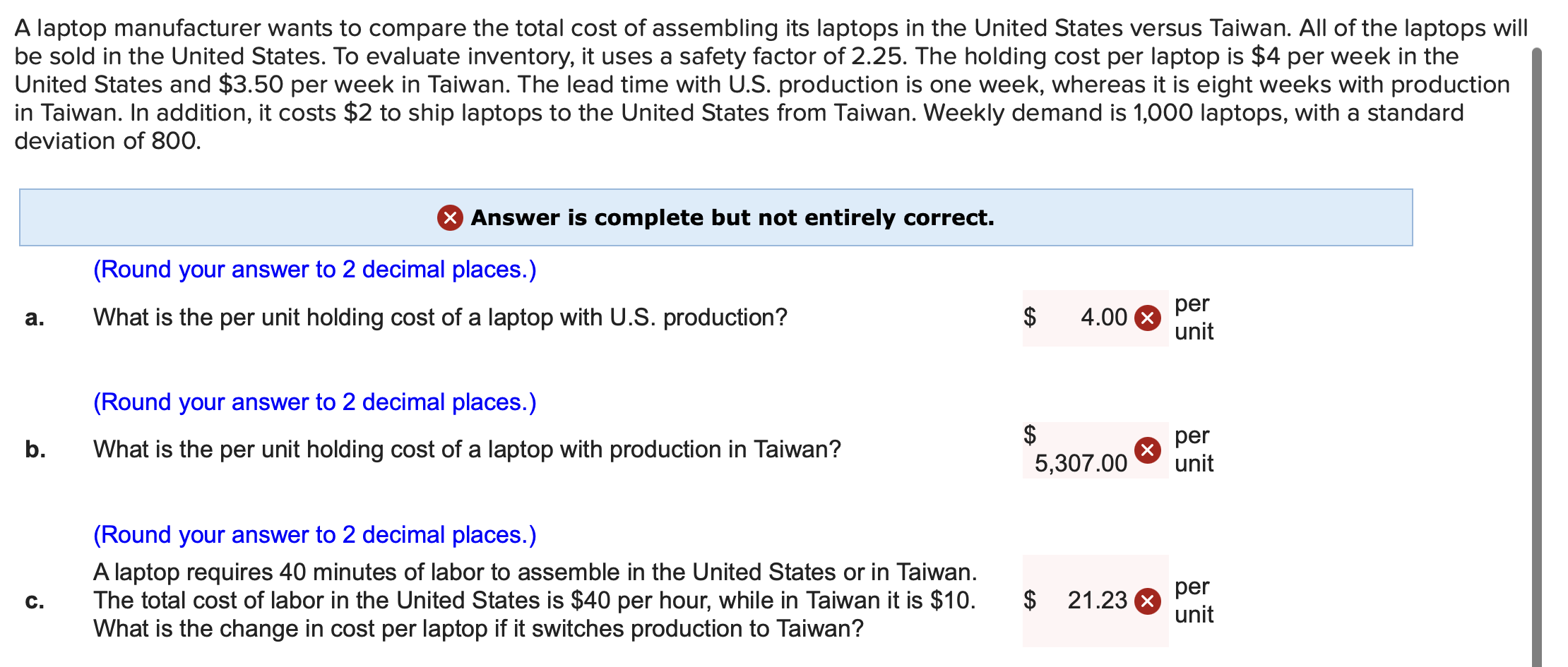 A laptop manufacturer wants to compare the total