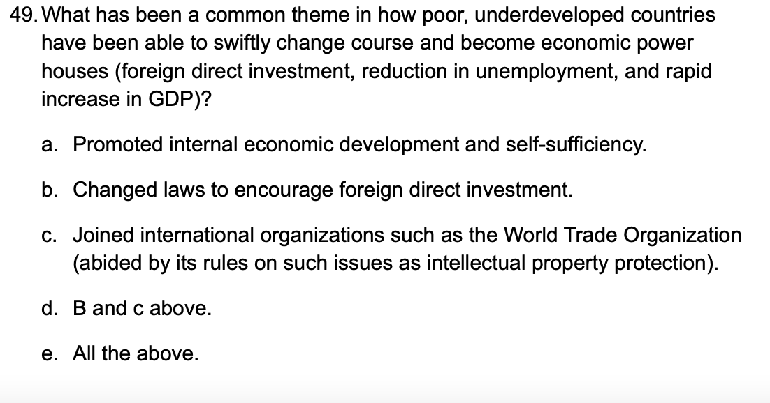 42. What is the PRIMARY reason the US want to