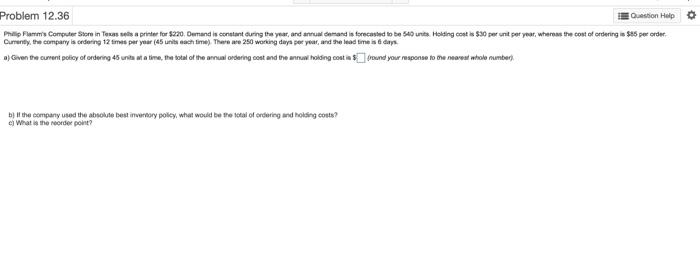 "roblem 12.24 Question to The catering manager at