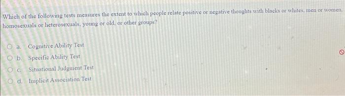 Which of the following tests measures the extent