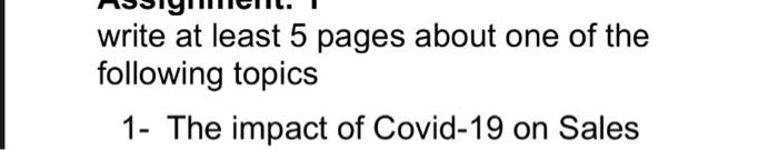 write at least 5 pages about one of the following