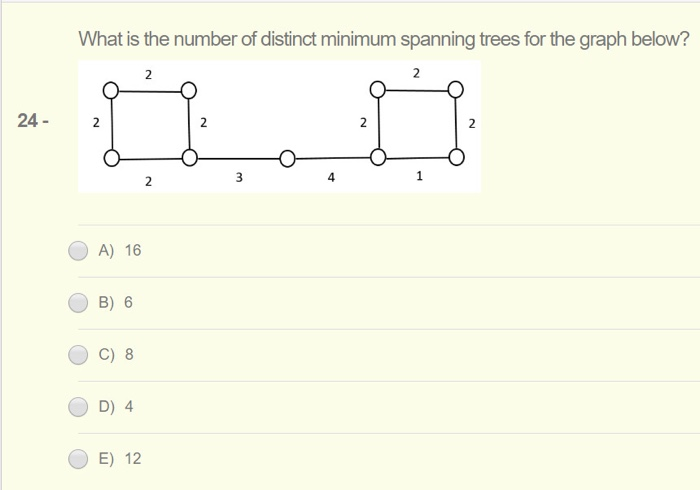 What is the number of distinct minimum spanning