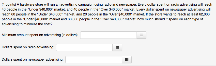 (4 points) A hardware store will run an