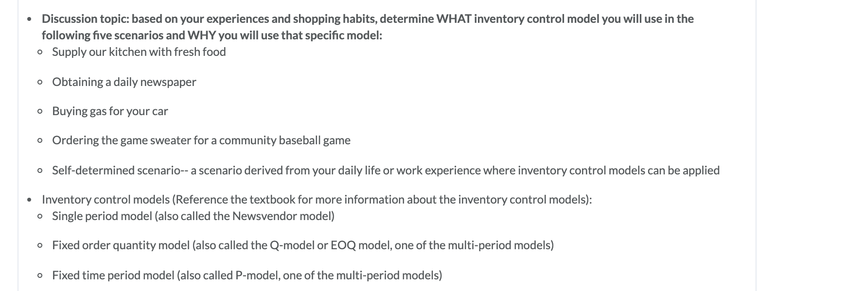 Discussion topic: based on your experiences and