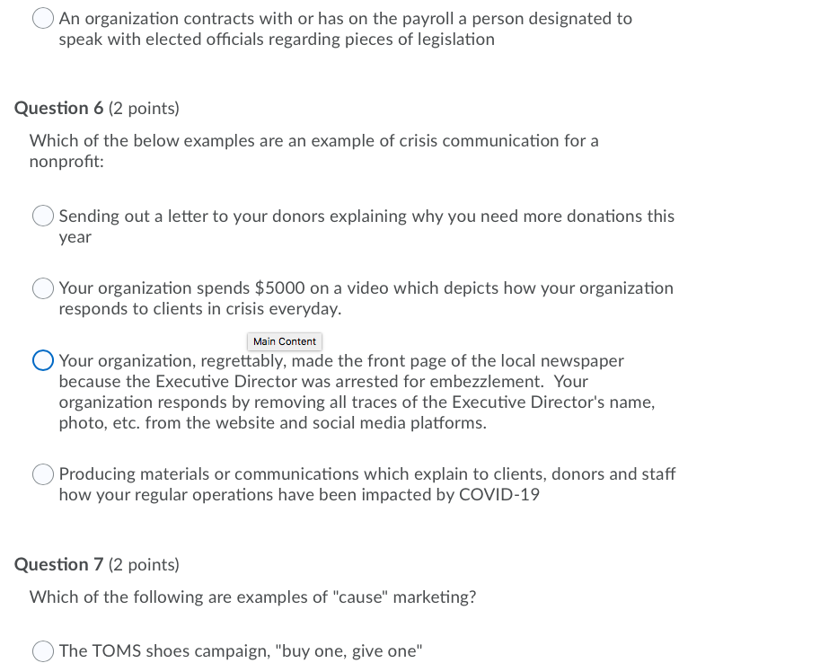 An organization contracts with or has on the