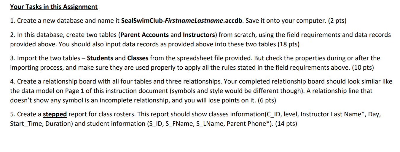Your Tasks in this Assignment 1. Create a new