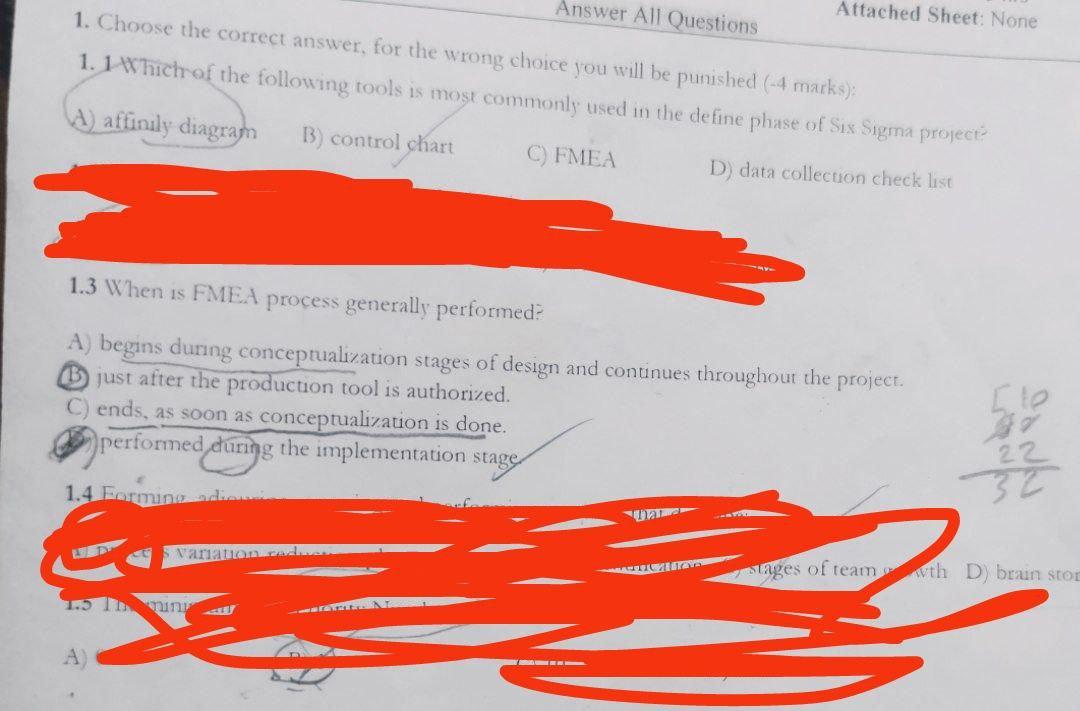 Answer All Questions Attached Sheet: None 1.