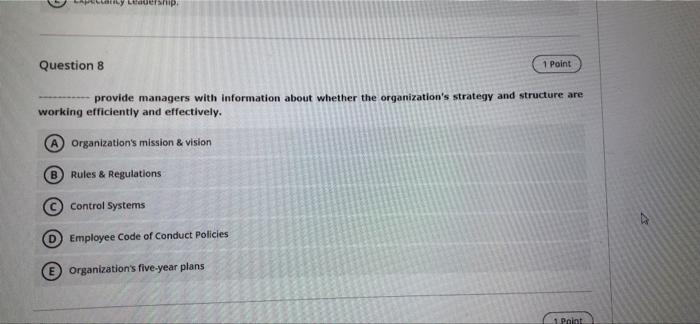 Question 4 1 Point During the