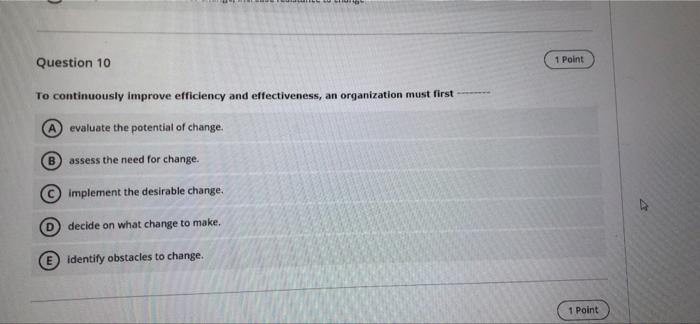 Question 4 1 Point During the