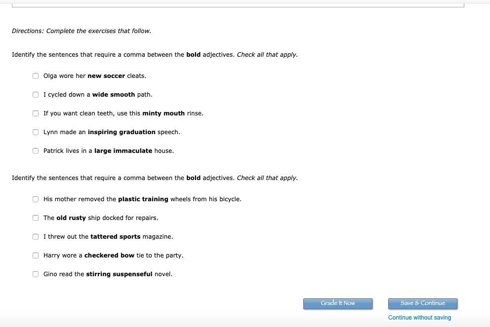4. Comma Use: Separating Adjectives One important