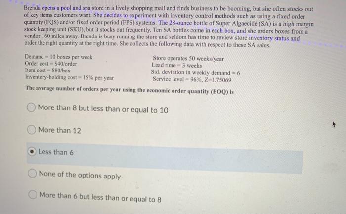 Brenda opens a pool and spa store in a lively