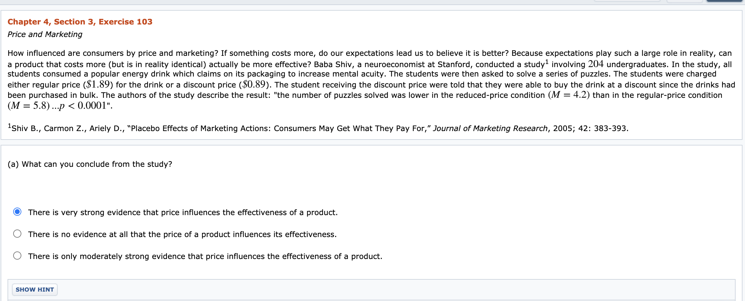 Chapter 4, Section 3, Exercise 103 Price and