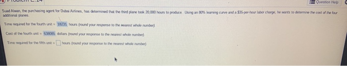 What is the Time Required for the Fifth Unit in