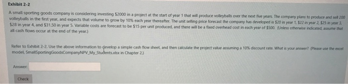 Exhibit 2-2 A small sporting Goods company is