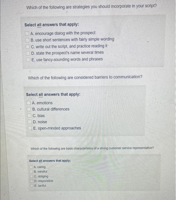 asap pl Which of the following are strategies you