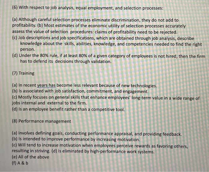 (6) With respect to job analysis, equal