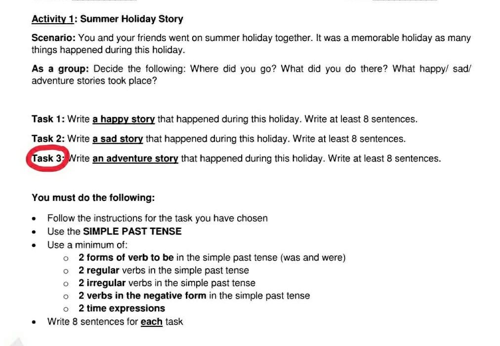 task3 I want to complete the paragraph, an