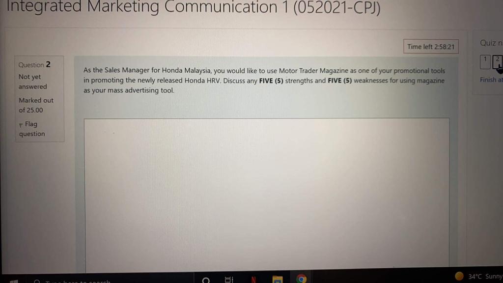 Marketing subject question pls write in your own