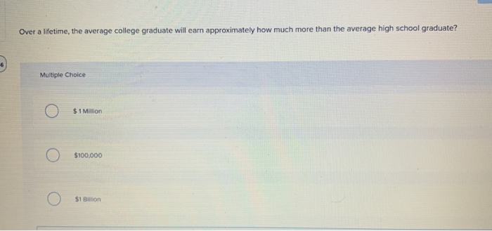 Over a lifetime, the average college graduate