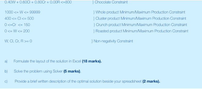 Please solve using excel and solver. Please use