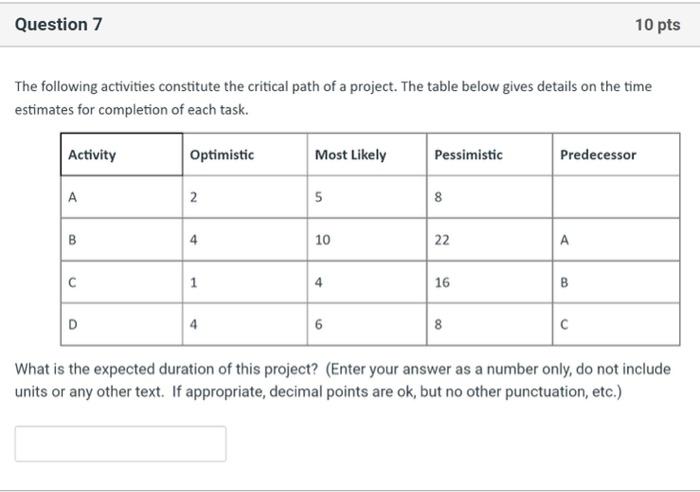 Please solve it as soon as possible Question 7 10