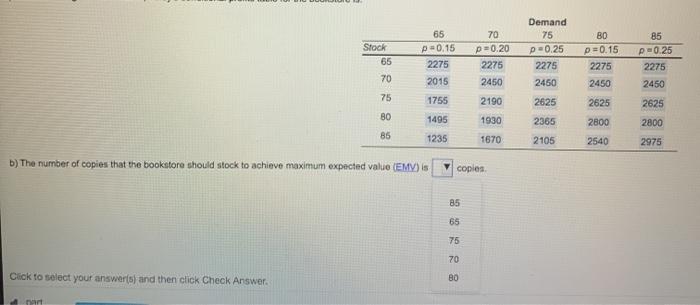 had to split up question Stock 65 65 p=0.15 2275