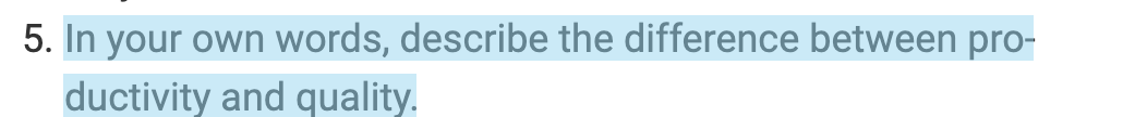 5. In your own words, describe the difference