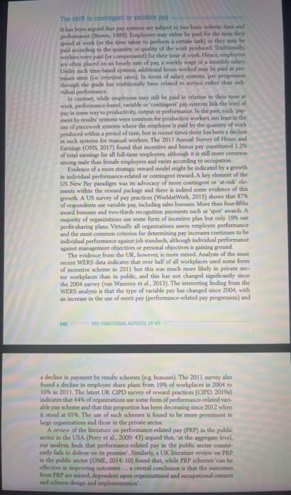 The shift to contingent or variable pay It has