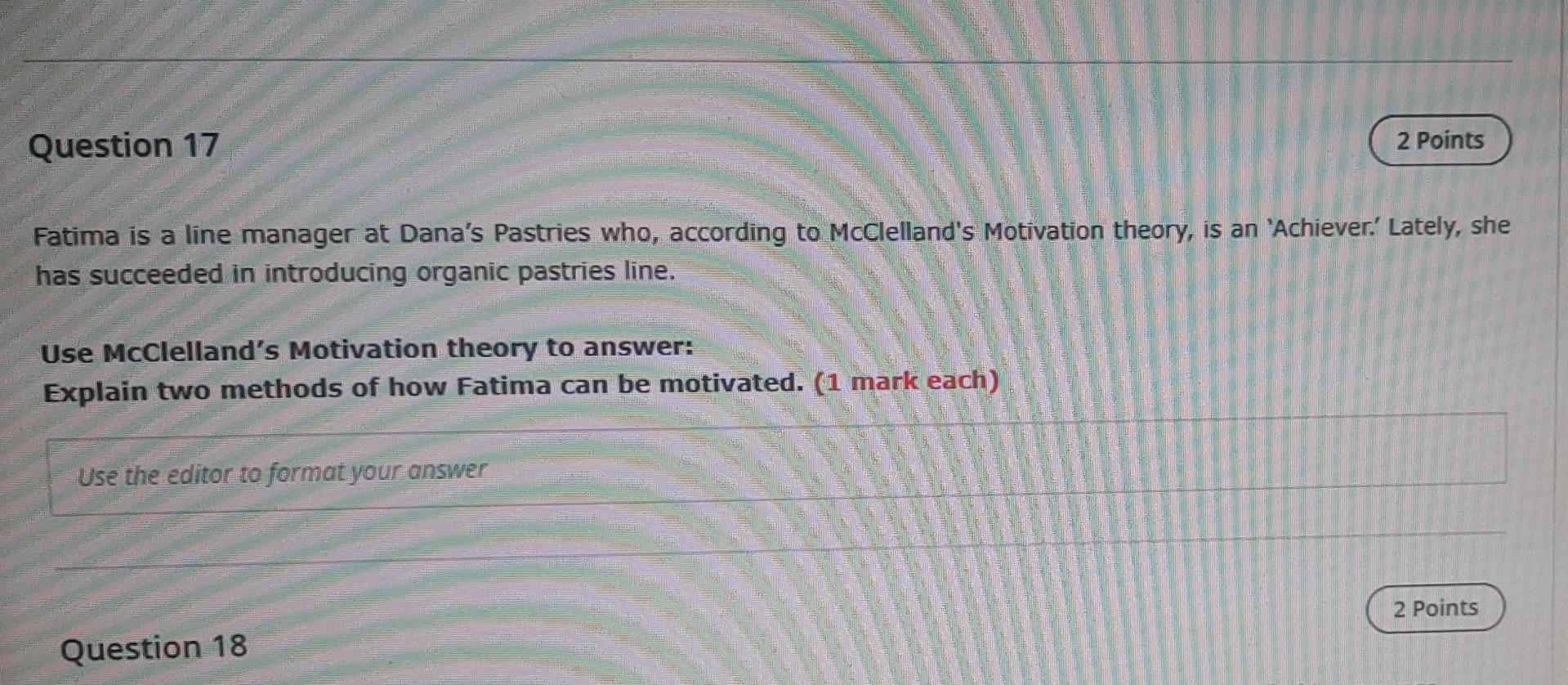 q17 plz ,write short answer , must be short