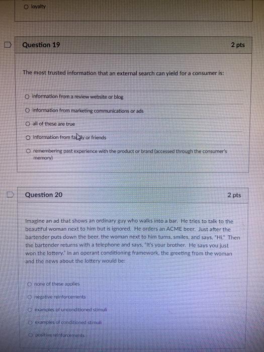 Question 17 2 pts With respect to problem