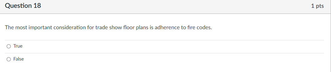 Question 18 The most important consideration for