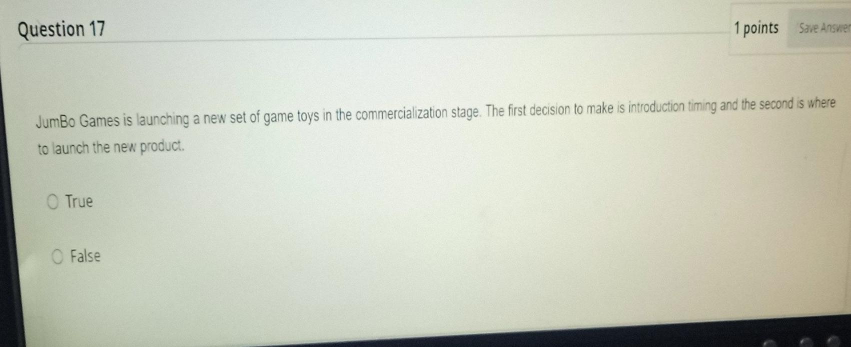 q17 and q16 Question 17 1 points Save Answer