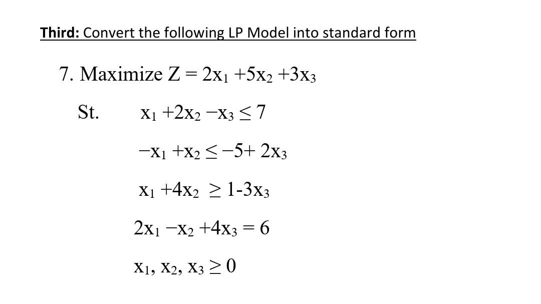 operations research subject Third: Convert the