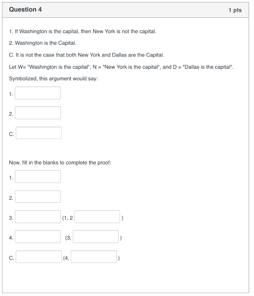 Question 2 1 pts 1. Some birds can fly. 2.