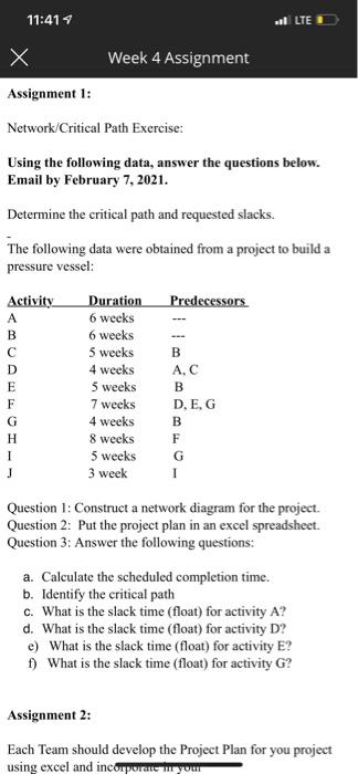 question 3 please 11:41 LTED Week 4 Assignment X