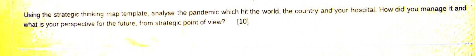 Using the strategic thinking map template,