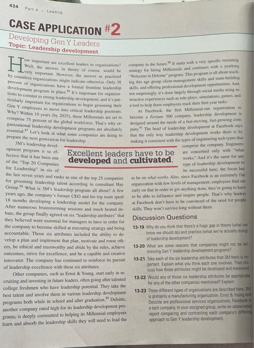 434 Part 4 Leading CASE APPLICATION #2 Developing