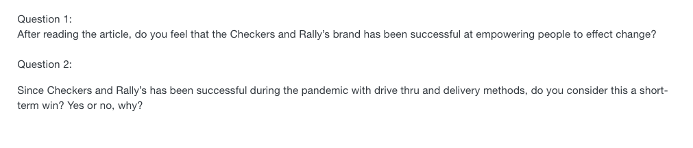 Question 1: After reading the article, do you