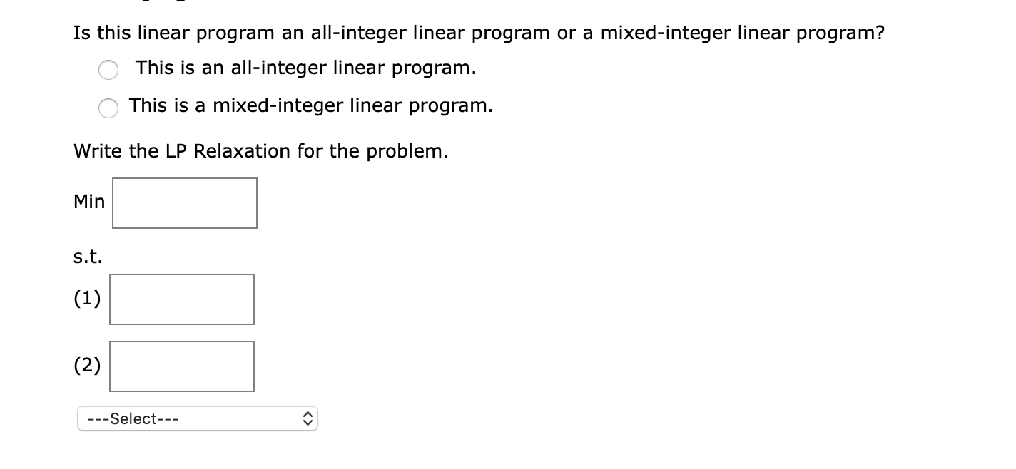 Indicate which of the following is an all-integer