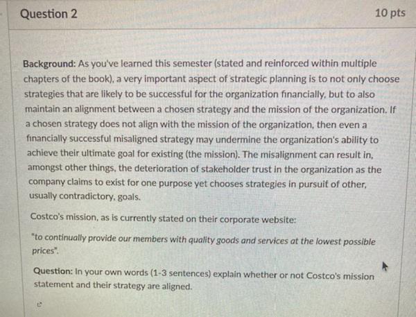 Question 2 10 pts Background: As you've learned