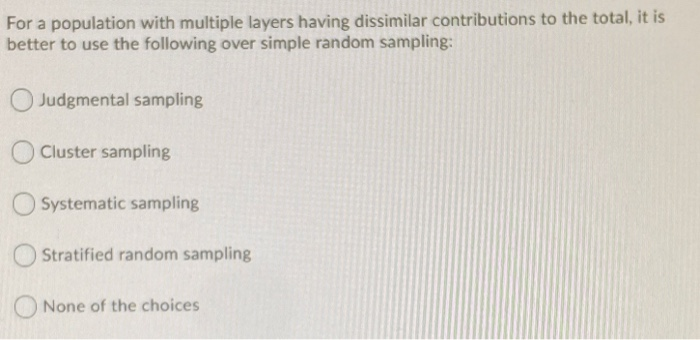 For a population with multiple layers having