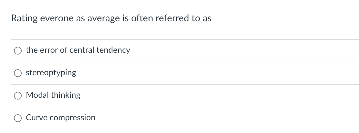 Rating everone as average is often referred to as