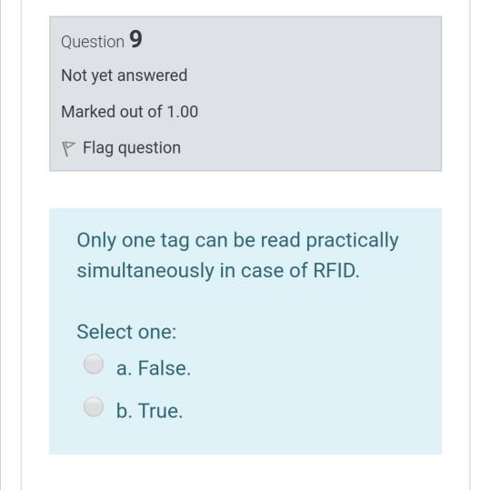Question 9 Not yet answered Marked out of 1.00