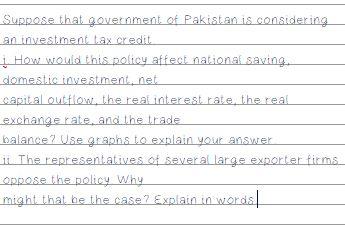 Suppose that government of Pakistan is