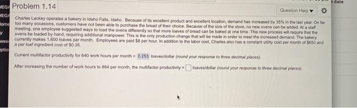 date NEGA Problem 1.14 Question Help MEGA Charles