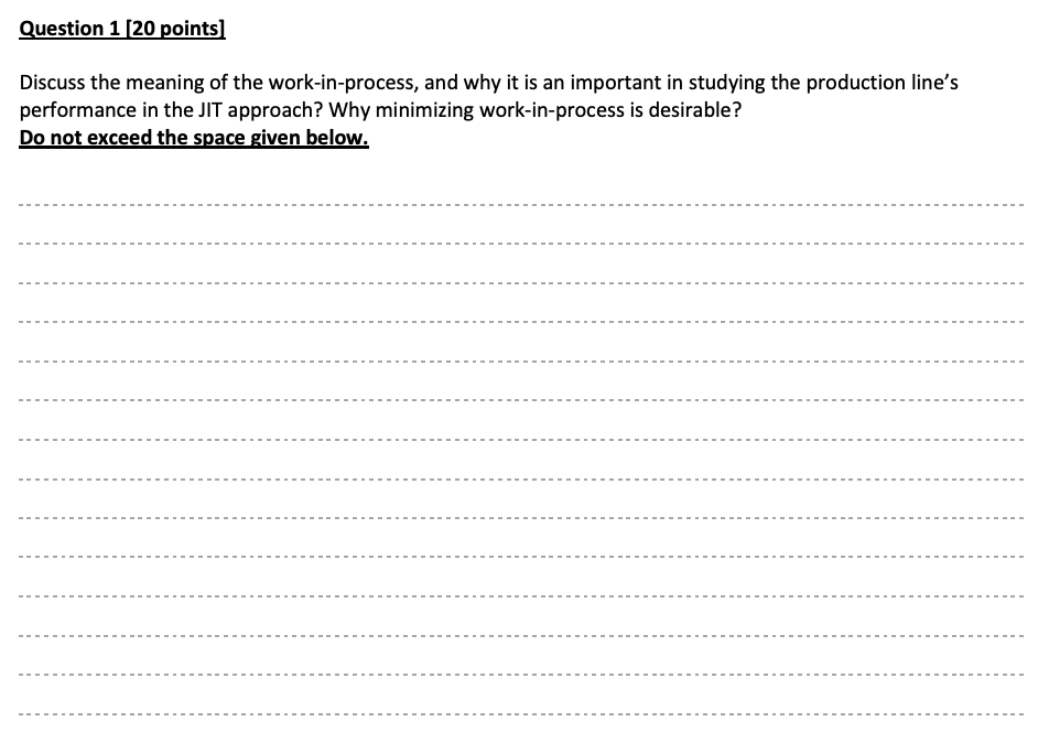 Question 1 [20 points) Discuss the meaning of the